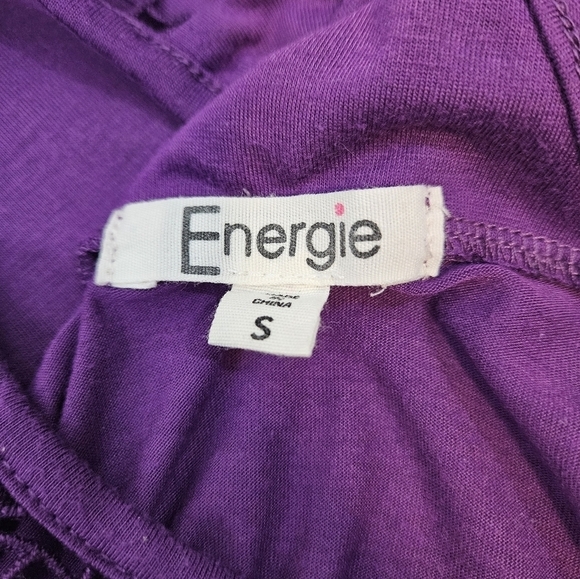 Energie Purple Crocheted Racerback Floral Embroidered Tank Top Women's Small - Picture 8 of 9